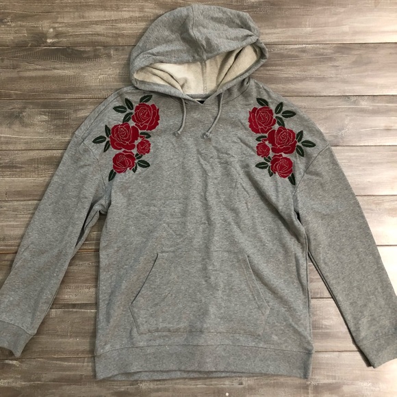 PacSun Sweaters - Oversized Hoodie With Rose Shoulders PACSUN